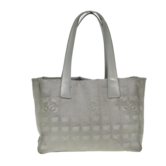 CHANEL New Travel Line Tote Bag Nylon Silver CC Auth bs17163 - Picture 13 of 16